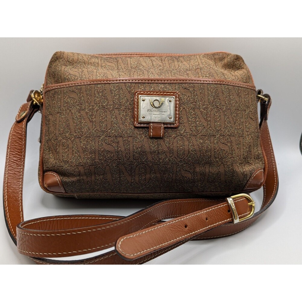 Vintage Flavi Vismano Leather Front Pocket Crossbody Purse